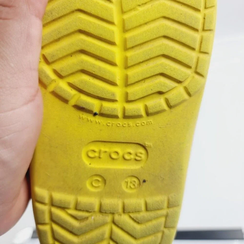 Crocs Girl's Yellow Meow Studs Adjustable Slip-On‎ Casual Clogs Size 13